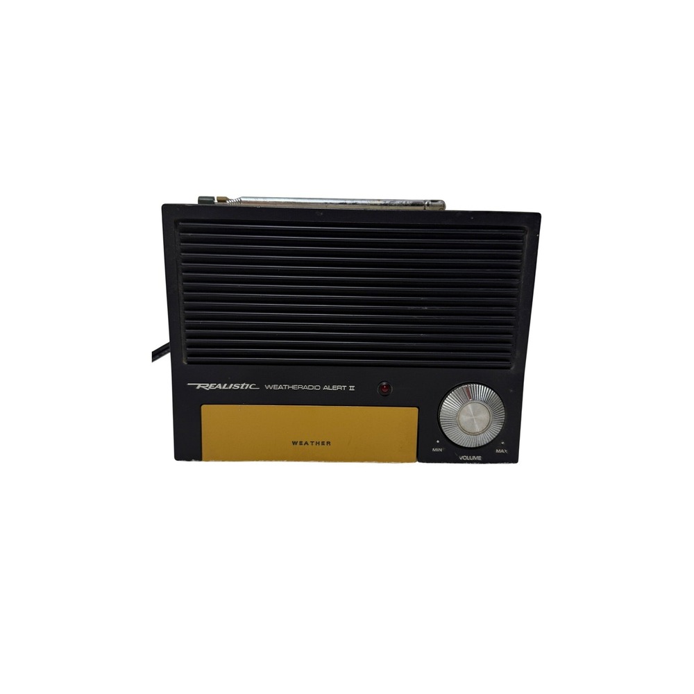 Realistic Weatheradio Alert III 12-154 Vintage Weather Radio Black Tan Retro